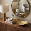 13" Gold Aluminum Modern Scoop Centerpiece Bowl
