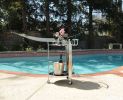 Chrome Round Two Tier Rolling  Serving Or Bar Cart