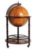 22" Brown Solid Wood Round Rolling Bar Cart