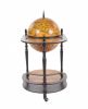 32" Brown Solid Wood Oval Rolling Bar Cart With Wine Storage