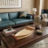 17" Natural and Brown Wood Sushi Boat Serving Tray