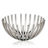 14" Silver Stainless Steel Decorative Bowl