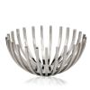 14" Silver Stainless Steel Decorative Bowl