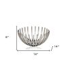 14" Silver Stainless Steel Decorative Bowl