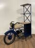 21" Blue Solid Wood and Iron Rolling Kitchen Cart