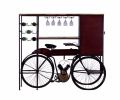 17" Black Solid Wood and Iron Rolling Kitchen Cart