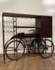 17" Black Solid Wood and Iron Rolling Kitchen Cart
