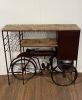 17" Black Solid Wood and Iron Rolling Kitchen Cart