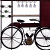 17" Black Solid Wood and Iron Rolling Kitchen Cart