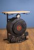 18" Black Solid Wood and Iron Kitchen Cart