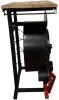 18" Black Solid Wood and Iron Kitchen Cart