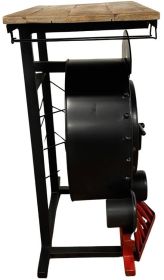 18" Black Solid Wood and Iron Kitchen Cart