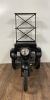 42" Black Solid Wood and Iron Rolling Kitchen Cart