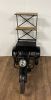 42" Black Solid Wood and Iron Rolling Kitchen Cart