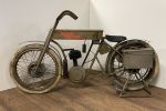 17" Tan Iron Rolling Kitchen Cart