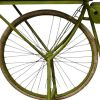 71" Brown and Green Solid Wood and Metal Bike Kitchen Cart