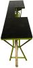 71" Brown and Green Solid Wood and Metal Bike Kitchen Cart