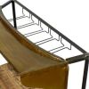 27" Black Solid Wood and Iron Rolling Kitchen Cart