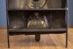 27" Black Solid Wood and Iron Rolling Kitchen Cart
