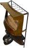 27" Black Solid Wood and Iron Rolling Kitchen Cart