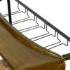 27" Black Solid Wood and Iron Rolling Kitchen Cart