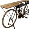14" Silver Solid Wood and Iron Rolling Kitchen Cart