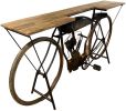 14" Silver Solid Wood and Iron Rolling Kitchen Cart