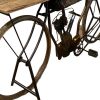 14" Silver Solid Wood and Iron Rolling Kitchen Cart