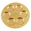 13" Gold Handcrafted Glass Round Seder Plate