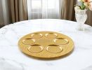 13" Gold Handcrafted Glass Round Seder Plate
