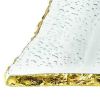 18 Mouth Blown Rectangular Edge Gold Leaf Serving Platter Or Tray