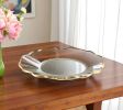10" Clear And Gold Glass Platter