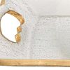 11" Clear And Gold Seeded Glass Serving Tray With Handles