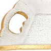 20" Clear And Gold Seeded Glass Serving Tray With Handles