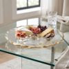 13" Clear and Gold Round Glass Hand Finished Lazy Susan
