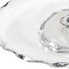 13" Clear And Silver Round Glass Hand Finished Lazy Susan