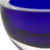 6" Blue Lead Free Crystal Round Serving Bowl