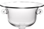 13" Clear Lead Free Crystal Round Pedestal Centerpiece Bowl With Handles