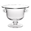 13" Clear Lead Free Crystal Round Pedestal Centerpiece Bowl With Handles