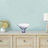 11" Clear Mouth Blown Crystal Round Pedestal Centerpiece Bowl