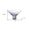 11" Clear Mouth Blown Crystal Round Pedestal Centerpiece Bowl