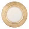 13" Clear And Gold Round Glass Handmade Charger Plate