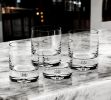 Set of Four Clear Crystal Rocks Old Fashion Glasses