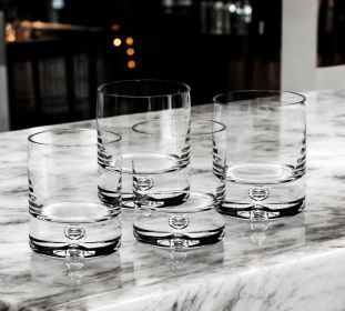 Set of Four Clear Crystal Rocks Old Fashion Glasses