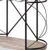 15" Black Solid Wood and Steel Round Rolling Kitchen Cart With Storage