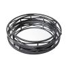 Set of Two Black Round Metal And Mirrored Glass Vanity Trays