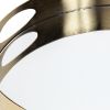15" Gold And Mirrored Glass Round Metal Tray With Handles