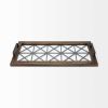 28" Brown Wood Indoor Outdoor Tray With Handles