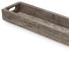 36" Brown Wood Cracker Tray With Handles