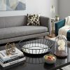 20" Black Round Metal Indoor Outdoor Serving Tray With Handles